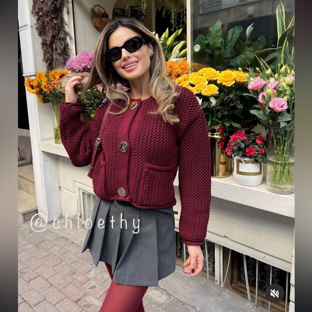 Zara CHUNKY KNIT CARDIGAN - Picture 2 of 10